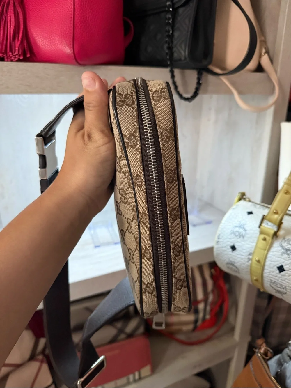 Gucci Beige GG Canvas Belt Bag